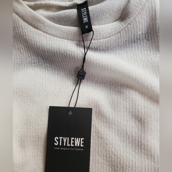 StyleWe Daily Long sleeve Crew Neck Simple Plain Dress - Picture 2 of 5